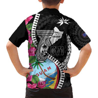 Biba Guam Liberation Day Kid Hawaiian Shirt Tano y Chamoru Latte Stone Black LT14 - Polynesian Pride