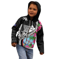 Biba Guam Liberation Day Kid Hoodie Tano y Chamoru Latte Stone Black LT14 - Polynesian Pride