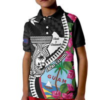 Biba Guam Liberation Day Kid Polo Shirt Tano y Chamoru Latte Stone Black LT14 Kid Black - Polynesian Pride