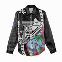 Biba Guam Liberation Day Women Casual Shirt Tano y Chamoru Latte Stone Black