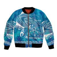Kuri Dog Waka New Zealand Matariki Bomber Jacket Ocean Sharks Maori Tattoo