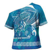 Kuri Dog Waka New Zealand Matariki Cross Shoulder Shirt Ocean Sharks Maori Tattoo