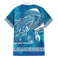 Kuri Dog Waka New Zealand Matariki Family Matching Off Shoulder Maxi Dress and Hawaiian Shirt Ocean Sharks Maori Tattoo