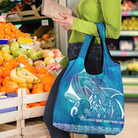 Kuri Dog Waka New Zealand Matariki Grocery Bag Ocean Sharks Maori Tattoo