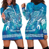 Kuri Dog Waka New Zealand Matariki Hoodie Dress Ocean Sharks Maori Tattoo