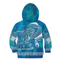 Kuri Dog Waka New Zealand Matariki Kid Hoodie Ocean Sharks Maori Tattoo