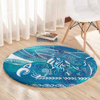 Kuri Dog Waka New Zealand Matariki Round Carpet Ocean Sharks Maori Tattoo
