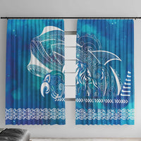 Kuri Dog Waka New Zealand Matariki Window Curtain Ocean Sharks Maori Tattoo