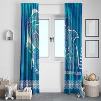 Kuri Dog Waka New Zealand Matariki Window Curtain Ocean Sharks Maori Tattoo