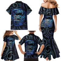Tuna Eel New Zealand Matariki Family Matching Mermaid Dress and Hawaiian Shirt He Piko He Taniwha Maori Pattern