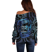 Tuna Eel New Zealand Matariki Off Shoulder Sweater He Piko He Taniwha Maori Pattern