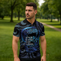 Tuna Eel New Zealand Matariki Zipper Polo Shirt He Piko He Taniwha Maori Pattern