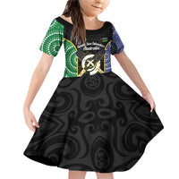 Personalised South Sea Islanders National Recognition Day Family Matching Off Shoulder Short Dress and Hawaiian Shirt Australia Aboriginal Vanuatu Pig Tusk