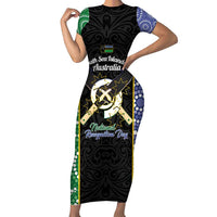 Personalised South Sea Islanders National Recognition Day Family Matching Short Sleeve Bodycon Dress and Hawaiian Shirt Australia Aboriginal Vanuatu Pig Tusk