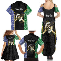 Personalised South Sea Islanders National Recognition Day Family Matching Summer Maxi Dress and Hawaiian Shirt Australia Aboriginal Vanuatu Pig Tusk