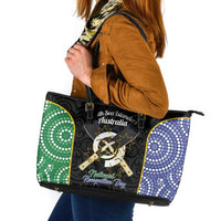 Personalised South Sea Islanders National Recognition Day Leather Tote Bag Australia Aboriginal Vanuatu Pig Tusk