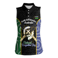 Personalised South Sea Islanders National Recognition Day Women Sleeveless Polo Shirt Australia Aboriginal Vanuatu Pig Tusk