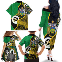 Australian South Sea Islanders National Recognition Day Family Matching Off The Shoulder Long Sleeve Dress and Hawaiian Shirt Solomon Islands And Vanuatu Culture
