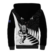 New Zealand Silver Fern Rugby Sherpa Hoodie All Black Go Champions Maori Pattern LT14 - Polynesian Pride