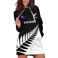 Personalised New Zealand Silver Fern Rugby Hoodie Dress All Black Go Champions Maori Pattern LT14