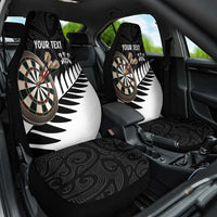 Personalised New Zealand Darts Car Seat Cover Silver Fern Aotearoa Maori Pattern - Polynesian Pride