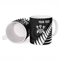 Personalised New Zealand Darts Ceramic Mug Silver Fern Aotearoa Maori Pattern - Polynesian Pride