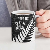 Personalised New Zealand Darts Ceramic Mug Silver Fern Aotearoa Maori Pattern - Polynesian Pride