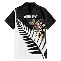 Personalised New Zealand Darts Family Matching Long Sleeve Bodycon Dress and Hawaiian Shirt Silver Fern Aotearoa Maori Pattern - Polynesian Pride