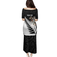 Personalised New Zealand Darts Family Matching Puletasi and Hawaiian Shirt Silver Fern Aotearoa Maori Pattern - Polynesian Pride
