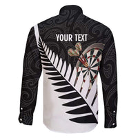 Personalised New Zealand Darts Family Matching Tank Maxi Dress and Hawaiian Shirt Silver Fern Aotearoa Maori Pattern - Polynesian Pride