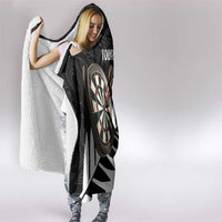 Personalised New Zealand Darts Hooded Blanket Silver Fern Aotearoa Maori Pattern - Polynesian Pride