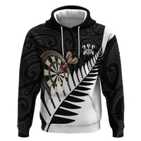 Personalised New Zealand Darts Hoodie Silver Fern Aotearoa Maori Pattern - Polynesian Pride