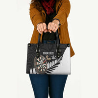 Personalised New Zealand Darts Leather Bag Silver Fern Aotearoa Maori Pattern LT14 - Polynesian Pride