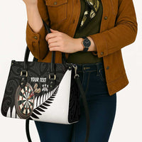 Personalised New Zealand Darts Leather Bag Silver Fern Aotearoa Maori Pattern LT14 - Polynesian Pride