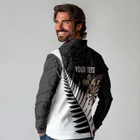 Personalised New Zealand Darts Long Sleeve Polo Shirt Silver Fern Aotearoa Maori Pattern - Polynesian Pride