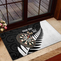 Personalised New Zealand Darts Rubber Doormat Silver Fern Aotearoa Maori Pattern - Polynesian Pride