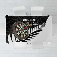 Personalised New Zealand Darts Tablecloth Silver Fern Aotearoa Maori Pattern - Polynesian Pride
