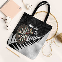 Personalised New Zealand Darts Tote Bag Silver Fern Aotearoa Maori Pattern - Polynesian Pride