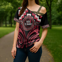 Aotearoa Ngai Te Rangi Personalised Cross Shoulder Shirt Maori Iwi Poutama Puhoro Tattoo LT14 - Polynesian Pride