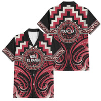 Aotearoa Ngai Te Rangi Personalised Family Matching Short Sleeve Bodycon Dress and Hawaiian Shirt Maori Iwi Poutama Puhoro Tattoo LT14 Dad's Shirt - Short Sleeve Red - Polynesian Pride
