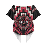 Aotearoa Ngai Te Rangi Personalised Off Shoulder Wrap Waist Top Maori Iwi Poutama Puhoro Tattoo LT14 - Polynesian Pride