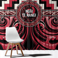 Aotearoa Ngai Te Rangi Window Curtain Maori Iwi Poutama Puhoro Tattoo LT14 - Polynesian Pride