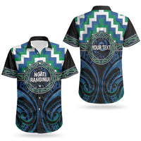 Aotearoa Ngati Ranginui Personalised Couples Matching Short Sleeve Bodycon Dress and Hawaiian Shirt Maori Iwi Poutama Puhoro Tattoo LT14 - Polynesian Pride
