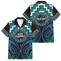 Aotearoa Ngati Ranginui Personalised Family Matching Mermaid Dress and Hawaiian Shirt Maori Iwi Poutama Puhoro Tattoo LT14 Dad's Shirt - Short Sleeve Green - Polynesian Pride