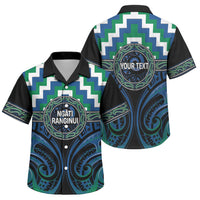 Aotearoa Ngati Ranginui Personalised Family Matching Off The Shoulder Long Sleeve Dress and Hawaiian Shirt Maori Iwi Poutama Puhoro Tattoo LT14 Son's Shirt Green - Polynesian Pride