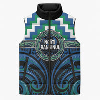 Aotearoa Ngati Ranginui Personalised Sleeveless Puffer Jacket Maori Iwi Poutama Puhoro Tattoo LT14 Unisex Green - Polynesian Pride
