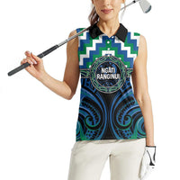 Aotearoa Ngati Ranginui Personalised Women Sleeveless Polo Shirt Maori Iwi Poutama Puhoro Tattoo LT14 - Polynesian Pride