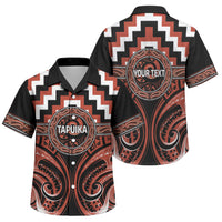 Aotearoa Tapuika Personalised Family Matching Short Sleeve Bodycon Dress and Hawaiian Shirt Maori Iwi Poutama Puhoro Tattoo LT14 Son's Shirt Red - Polynesian Pride
