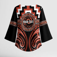 Aotearoa Tapuika Personalised Kimono Sleeve Blouse Maori Iwi Poutama Puhoro Tattoo LT14 - Polynesian Pride