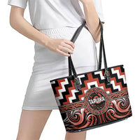 Aotearoa Tapuika Leather Tote Bag Maori Iwi Poutama Puhoro Tattoo LT14 - Polynesian Pride